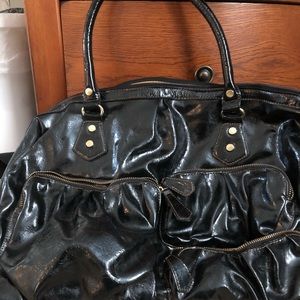 Black weekender-pleather